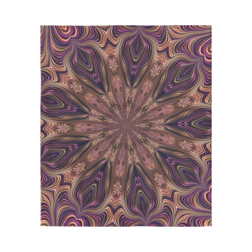 Pastel Satin Ribbons Fractal Mandala 7 Cotton Linen Wall Tapestry 51"x 60"