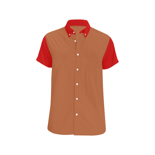 RB11 Red and Brown Shirt Men's All Over Print Short Sleeve Shirt (Model T53)