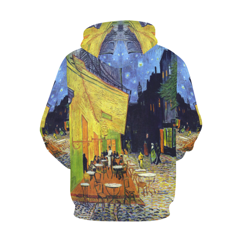 Vincent Willem van Gogh - Cafe Terrace at Night All Over Print Hoodie for Men (USA Size) (Model H13)