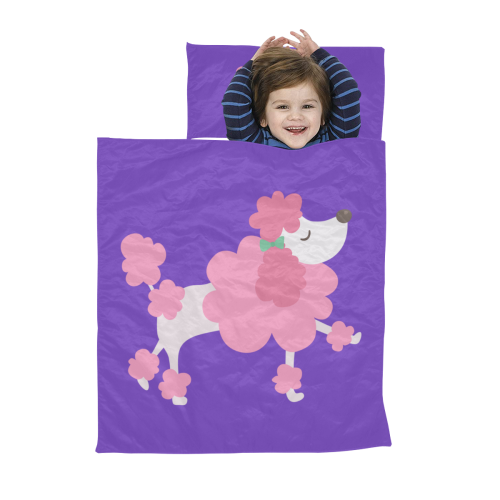 Pretty Pink Poodle Purple Kids' Sleeping Bag