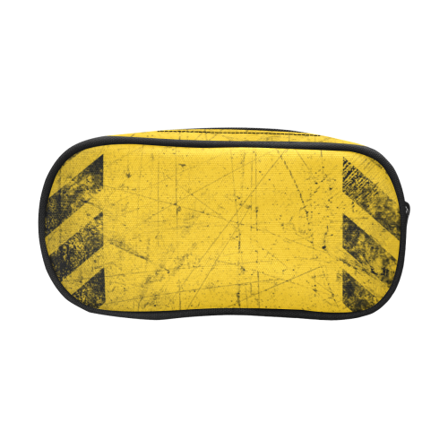 yellow and black warning stripes used look Pencil Pouch/Large (Model 1680)