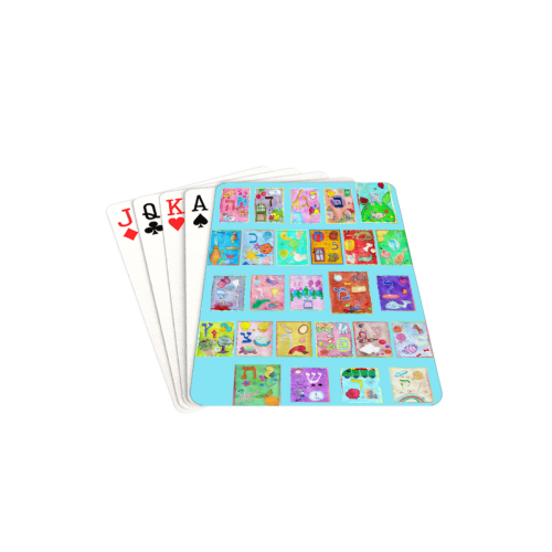 alphabet rabbi shalom-turquoise Playing Cards 2.5"x3.5"