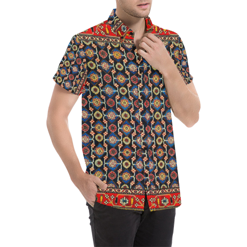 Azerbaijan Pattern 4 Men's All Over Print Short Sleeve Shirt/Large Size (Model T53)