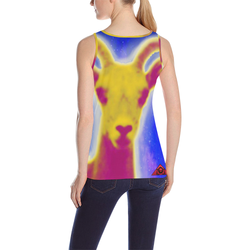 The Lowest of Low Starry Space Goat All Over Print Tank Top for Women (Model T43)