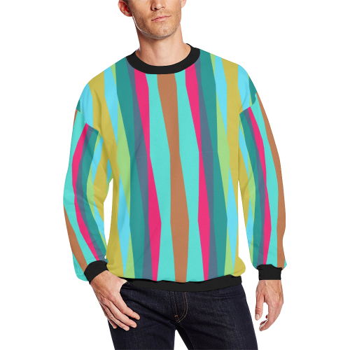 random colors 2 Men's Oversized Fleece Crew Sweatshirt (Model H18)