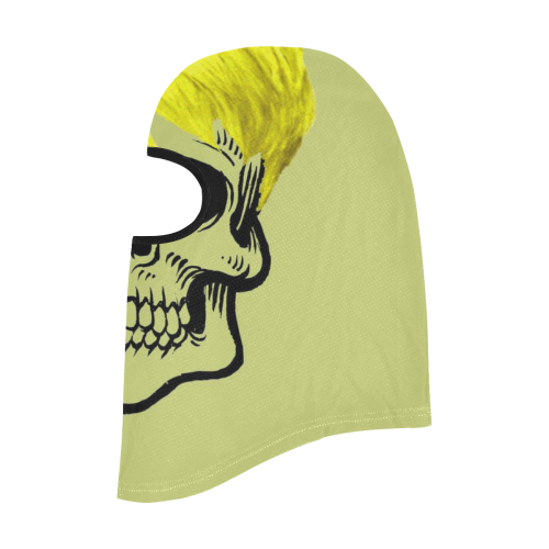 funny skull, yellow All Over Print Balaclava