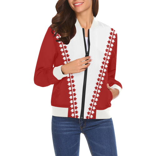 Classic Canada Bomber Jackets Womens' All Over Print Bomber Jacket for Women (Model H19)