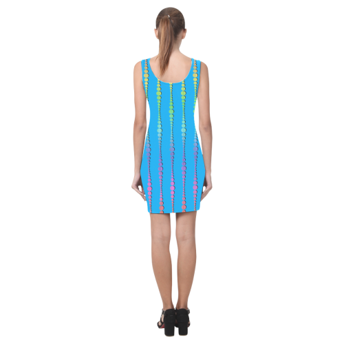 1960s Mod Rainbow Lined Dots Medea Vest Dress (Model D06)