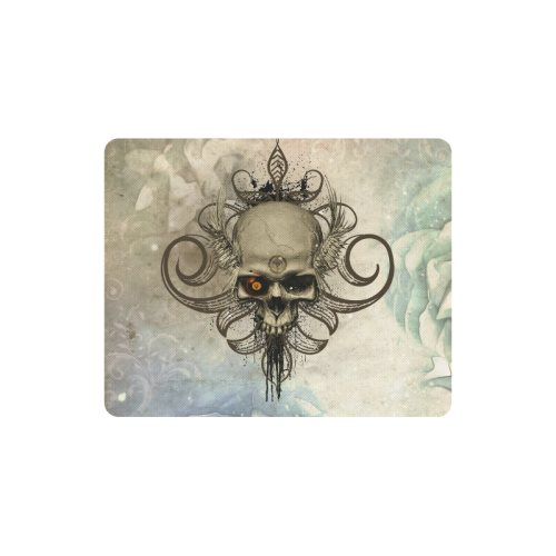 Creepy skull, vintage background Rectangle Mousepad