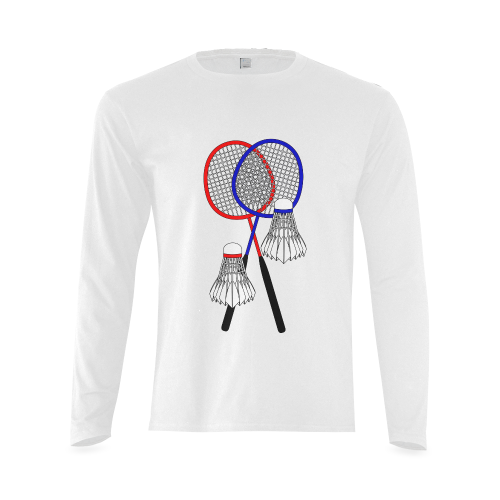 Badminton Rackets and Shuttlecocks Sports Sunny Men's T-shirt (long-sleeve) (Model T08)