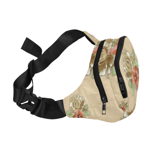 Leather flower decor Fanny Pack/Small (Model 1677)