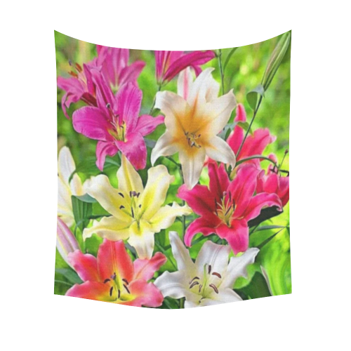 Real flowers Cotton Linen Wall Tapestry 51"x 60"