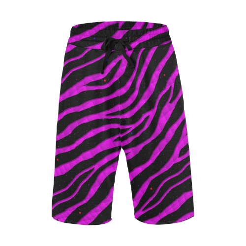 Ripped SpaceTime Stripes - Pink Men's All Over Print Casual Shorts (Model L23)