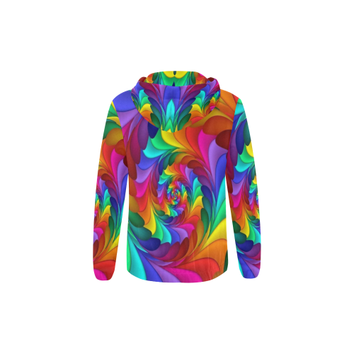 RAINBOW CANDY SWIRL All Over Print Full Zip Hoodie for Kid (Model H14)