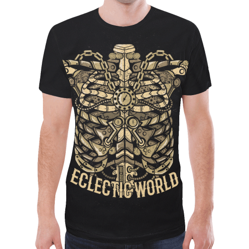 Retro Futurism Steampunk Electic World Skeleton 1 New All Over Print T-shirt for Men (Model T45)