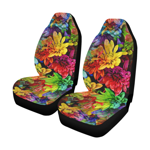Photography Colorfully Asters Flowers Pattern Car Seat Covers (Set of 2)