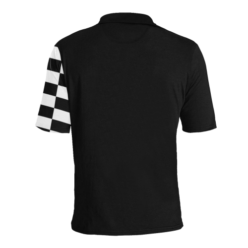 Sixties Mod Black White Arrow by ArtformDesigns Men's All Over Print Polo Shirt (Model T55)