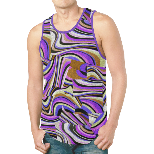 Groovy Retro Renewal - Purple Waves New All Over Print Tank Top for Men (Model T46)