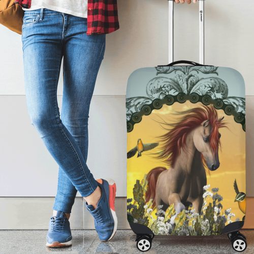 Wonderful horse with bird Luggage Cover/Medium 22"-25"