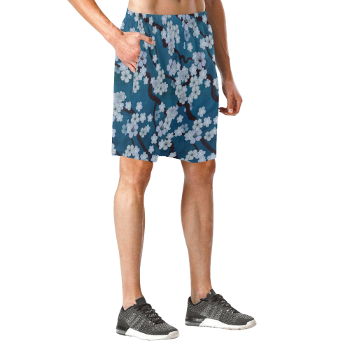 Sakura Breeze Night Blossoms Men's All Over Print Elastic Beach Shorts (Model L20)