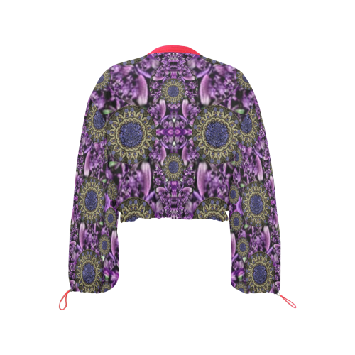 Flowers from paradise in fantasy elegante Cropped Chiffon Jacket for Women (Model H30)