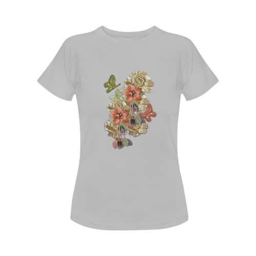 Leather craft flowers Women's T-Shirt in USA Size (Front Printing Only)