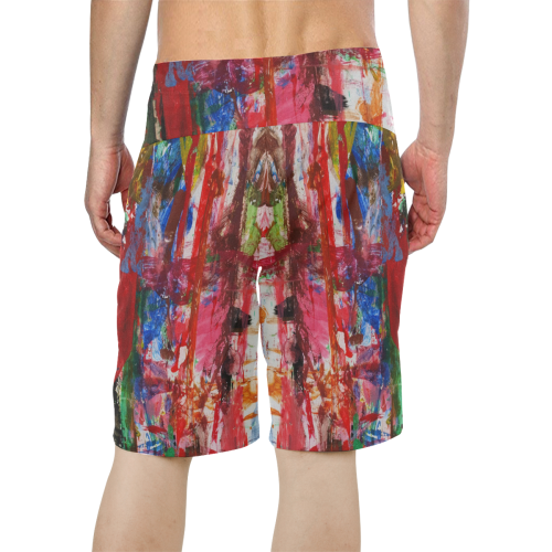 Paint on a white background Men's All Over Print Board Shorts (Model L16)