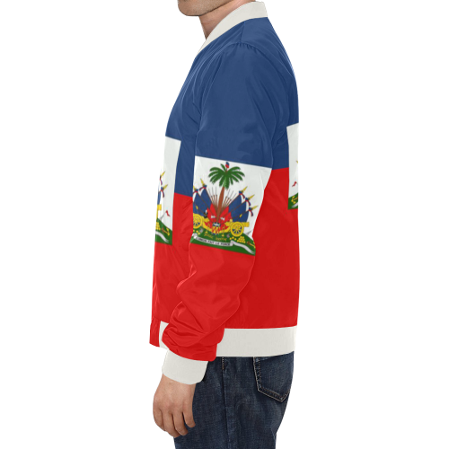 haiti flag All Over Print Bomber Jacket for Men/Large Size (Model H19)
