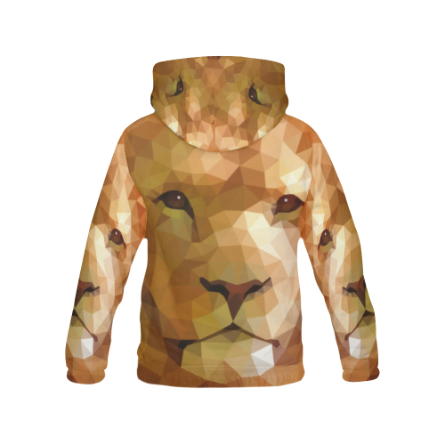 Polymetric Lion All Over Print Hoodie for Women (USA Size) (Model H13)
