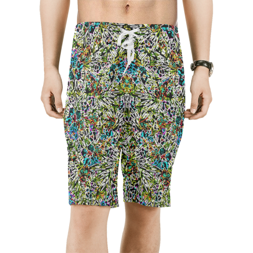 Multicolored Abstract Pattern Men's All Over Print Board Shorts (Model L16)