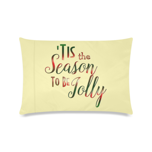Christmas 'Tis The Season on Yellow Custom Zippered Pillow Case 16"x24"(Twin Sides)