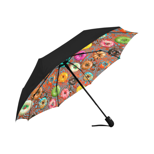 Colorful Yummy Donuts Hearts Ornaments Pattern Anti-UV Auto-Foldable Umbrella (Underside Printing) (U06)