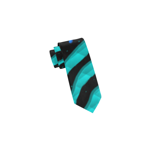 Ripped SpaceTime Stripes - Cyan Classic Necktie (Two Sides)