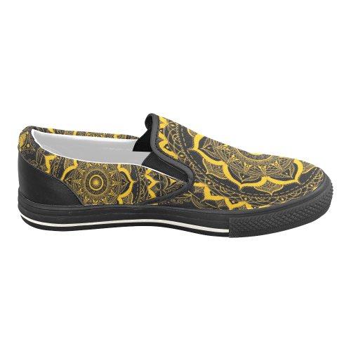 MANDALA SUNSHINE Women's Slip-on Canvas Shoes/Large Size (Model 019)