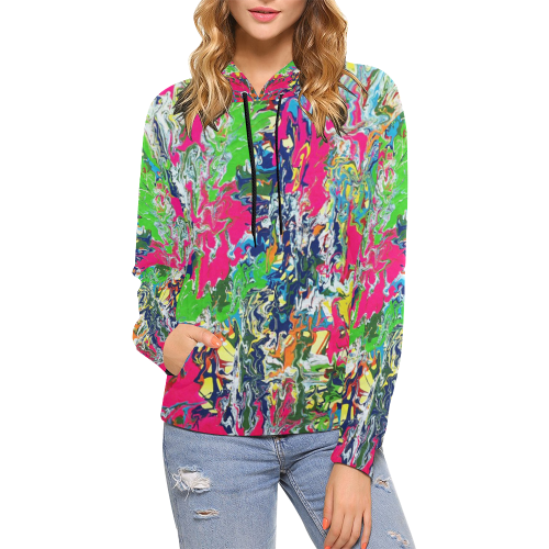 Bridge All Over Print Hoodie for Women (USA Size) (Model H13)