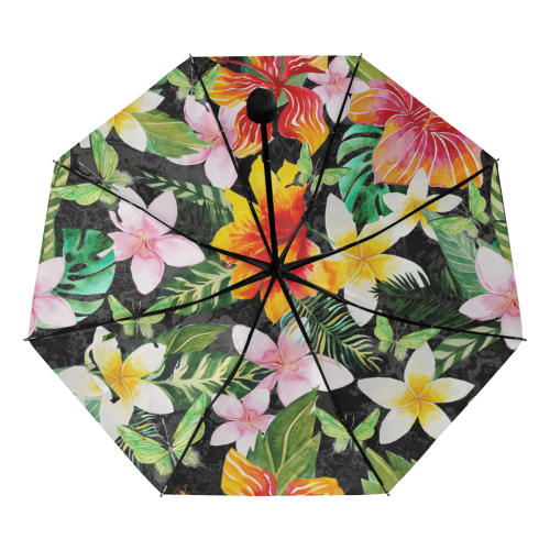 Tropical Flowers Butterflies III Anti-UV Foldable Umbrella (Underside Printing) (U07)