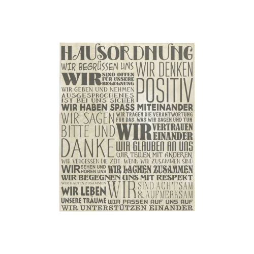 German House Rules - POSITIVE HAUSORDNUNG 3 Quilt 40"x50"