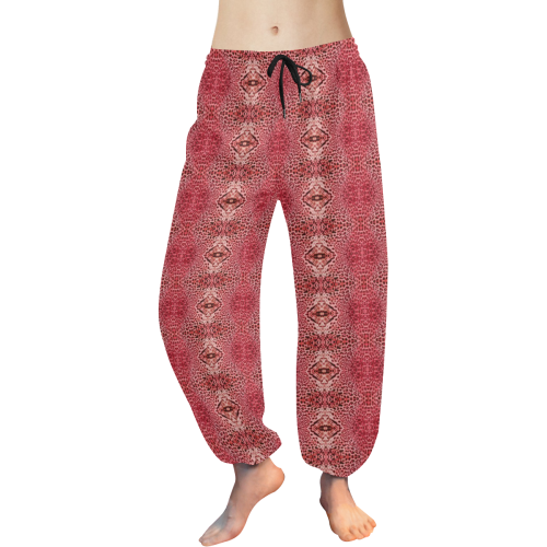 leopard red skin 3 Women's All Over Print Harem Pants (Model L18)