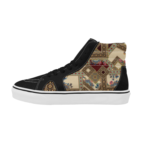 Luxury Abstract Design Women's High Top Skateboarding Shoes/Large (Model E001-1)