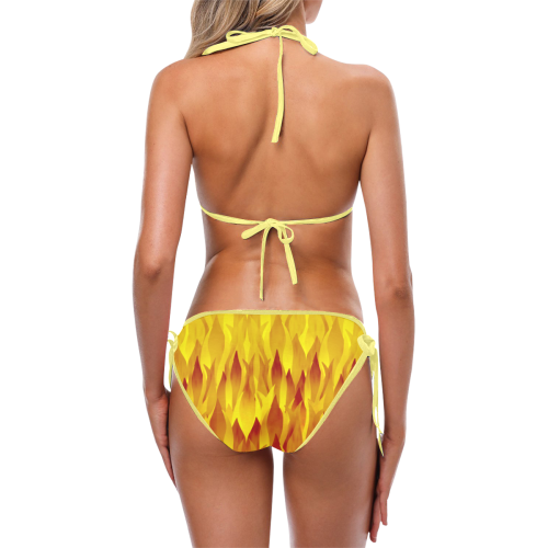 Fire and Flames Illustration Custom Bikini Swimsuit (Model S01)