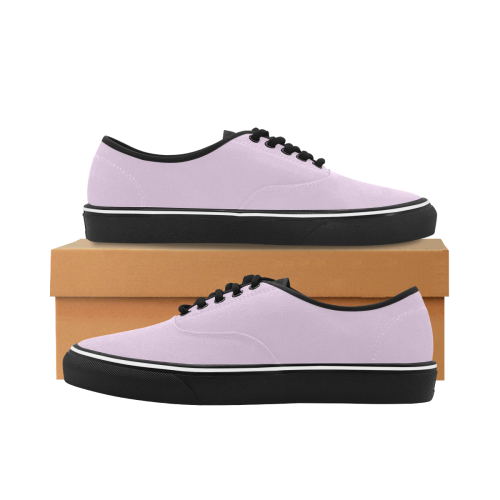color thistle Classic Women's Canvas Low Top Shoes (Model E001-4)