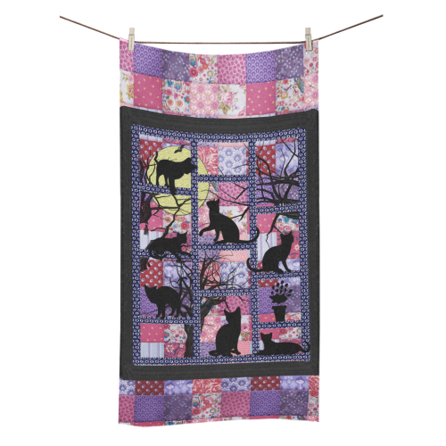Cats in the Night Bath Towel 30"x56"
