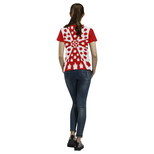 Canada T-shirts Plus Size Canada Shirts All Over Print T-shirt for Women/Large Size (USA Size) (Model T40)