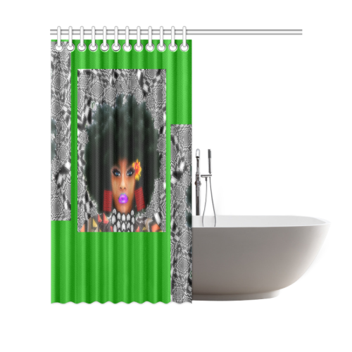 FUEL UP SHO CUR GREEN Shower Curtain 69"x70"