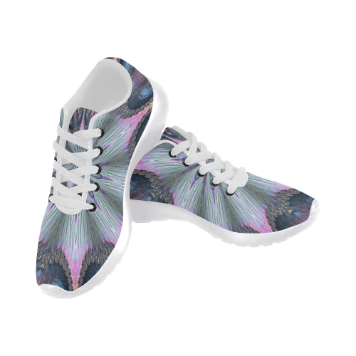 Pastel Abalone Shell Spiral Fractal Mandala 2 Women’s Running Shoes (Model 020)