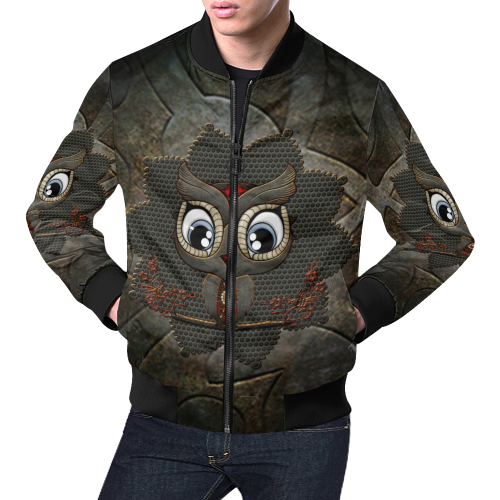 Funny steampunk owl All Over Print Bomber Jacket for Men/Large Size (Model H19)