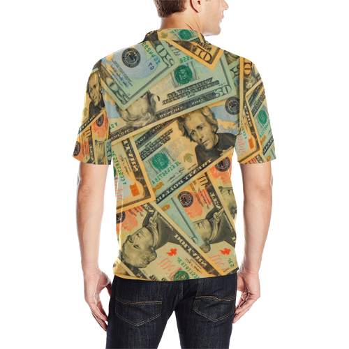 US DOLLARS 2 Men's All Over Print Polo Shirt (Model T55)