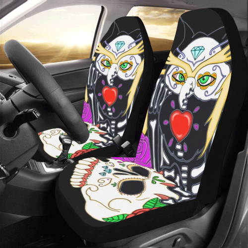 Owl Sugar Skull Car Seat Covers (Set of 2)
