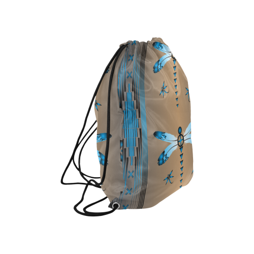 Dragonfly Blue Large Drawstring Bag Model 1604 (Twin Sides)  16.5"(W) * 19.3"(H)