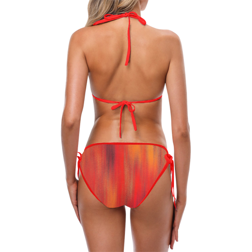 Red Flames Custom Bikini Swimsuit (Model S01)